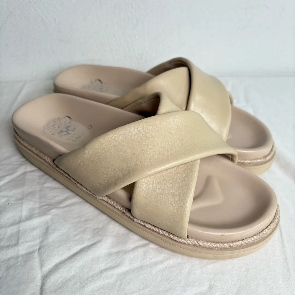 Vince Camuto Cresila Leather Light Platform Sandal Ivory Size 9 - Picture 4 of 12